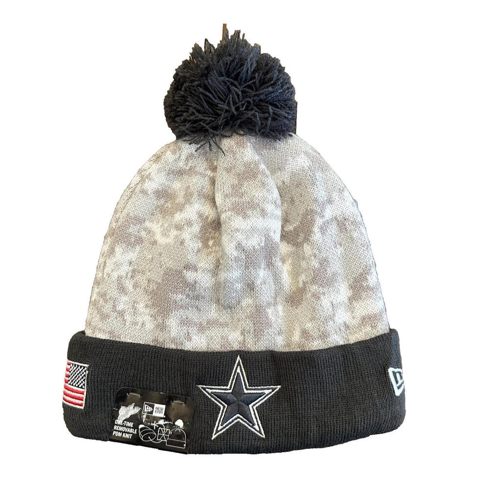 New Era Dallas Cowboys 2024 NFL Salute to Service Knit Beanie Snow Camo NWT
